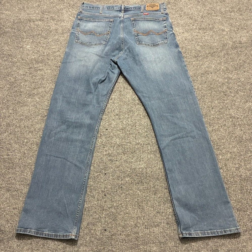 Wrangler Relaxed Boot Jeans Mens W35" L32.5" Blue Denim Casual Mid Rise - Picture 7 of 8